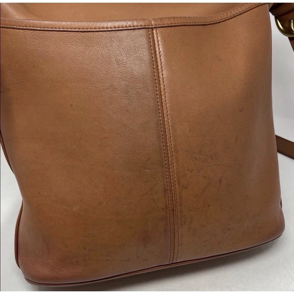 Vintage Coach Whitney 4115 Flap Crossbody Brown Leather USA 90s 12x11